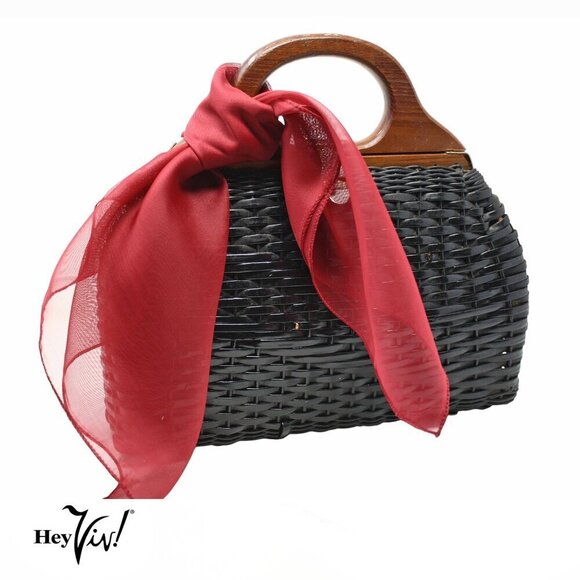 Burgundy Sheer Chiffon Scarf 50s Style for Head Neck  21" Square - Hey Viv - Picture 2 of 8